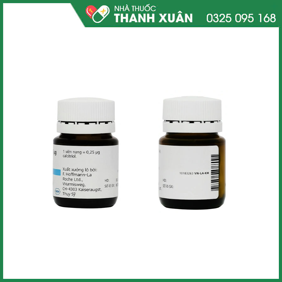 Rocaltrol 0,25mcg thuốc điều trị chứng loãng xương, loạn dưỡng xương, thiểu năng tuyến cận giáp và còi xương